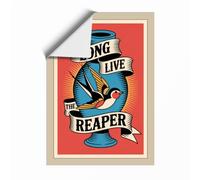 Long Live the Reaper Vintage Unframed Wall Art Print A4 (29.7×21cm), Wall Decor for Living Room, Bedroom, Office & Home, Art Gift