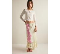 Long Lost Lover Printed Maxi Slip Skirt by Intimately at Free People in Soft Green Combo, Size: Small - female