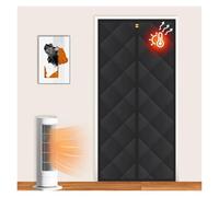 Long Magnetic Stripe Insulation Door Curtain Winter Warm Cotton Home Thickened Door Curtain Thermal Insulation Partition Curtain(Black,100cm x 200cm)