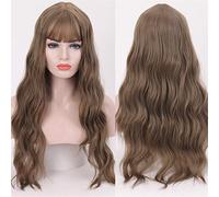 Long Mix Purple Womens Wigs With Bangs Heat Resistant Synthetic Kinky Curly Pink Green Wigs(Aoki)