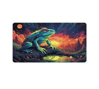 Long Mouse Pads A Photo of Frog in The Space Field in The Style of Extended Mouse Pad with Non Slip Rubber Base And Stitched Edge for Home Office Gaming Work 40x75cm