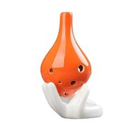 Long mouth 6 hole ocarina creative gradient color suitable for beginners Ocarina Ceramic Instrument(Orange)