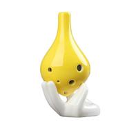 Long mouth 6 hole ocarina creative gradient color suitable for beginners Ocarina Ceramic Instrument(Yellow)