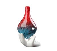 Long Mouth Gradual Change Pottery Ocarina 6 Hole Color Student Ceramics Handmade Beginner AC Tone Instrument (Color : 04)