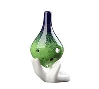 Long Mouth Gradual Change Pottery Ocarina 6 Hole Color Student Ceramics Handmade Beginner AC Tone Instrument (Color : 01)