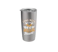 Long Neck Ice Cold Beer Never Broke My Heart Stainless Steel Insulated Tumbler