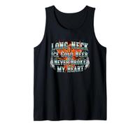 Long Neck Ice Cold Beer Never Broke My Heart Tank Top