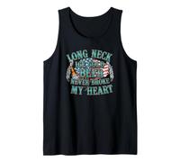 Long Neck Ice Cold Beer Never Broke My Heart Tank Top