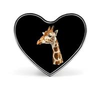 Long Necked Giraffe Heart Love Badge Lapel Pins Metal Brooch for Men Women Clothes Bags Hats