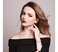 Long Necklace Women Ring Necklace Set Fashion Earrings Heart Bracelet Piece Jewelry Sets Jewelry Set for Girls 10-12 Bracelet Ring Earrings (Purple, One Size)