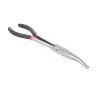 Long Needle Nose Pliers, Long Nose Pliers Curved Needle Nose Pliers 11in 280mm Extended Handle Pliers 25 Degree Elbow Extension Clamp Bent Nose Pliers for Confined Areas