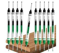 Long Nib Marker - Carpenter Ink Pen Set, Deep Hole Marker for Precision Work, 21mm Reach Tool Pen, Durable Construction Writing Tools for Woodworking Carpentry Painting Framing Welding Automotive Use