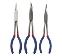 Long Nose Pliers 11 Inch Straight Style with Extended Reach for Intricate Tasks Serrated Grip Chrome Vanadium Steel for Consistent Results (90°)