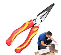 Long Nose Pliers - Square Surface Wire Stripper 16.5 x 5.5 x 2 cm, Precise Cutters, Heavy Duty Hand Tool | Reliable Professional Hardware 255G 173G for Construction