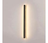 Long Outdoor Modern LED Wall Light, Waterproof IP65 3000K Warm White 110V-220V LED Indoor Wall Mount Lighting Fixture Rectangular Black Wall Lights Elegant Frosted White Acrylic Anti Rust