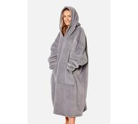 Long Oversized Sherpa Fleece Hoodie Blanket OHS Charcoal One Size