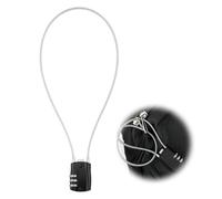 Long Padlock 50cm Steel Cable Bin Lock Safety Versatile Resettable 3 Digit Combination Padlocks Flexible Wire Padlock Outdoor Waterproof Lock for Locker Luggage Suitcase Gun Case Toolbox Helmet, Black