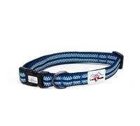 Long Paws Reflective Padded Dog Collar Comfortable High Visibility Pet Dog Collar With Adjustable Safety Buckle For Dogs (Large, Navy Blue)