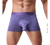Long Penis Pouch Boxers Shorts for Men Uk, Men Boxers Sexy Underwear Boxershorts Breathable Underpants Male Elephant Bulge Panties for Everyday Wear Purple S