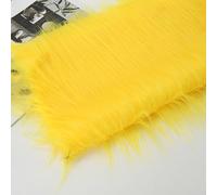 Long Pile 12cm Faux Fur Fabric Fluffy Furry Plush Material for Gnomes Beard Santa Claus Hair Christmas Decoration Dwarf Cosplay Costume DIY Craft 50 Colors(Size:50x50cm,Color:Yellow)