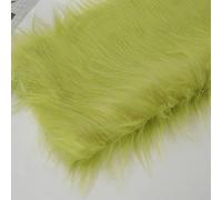 Long Pile 12cm Faux Fur Fabric Fluffy Furry Plush Material for Gnomes Beard Santa Claus Hair Christmas Decoration Dwarf Cosplay Costume DIY Craft 50 Colors(Size:180x50cm,Color:Yellow Green)