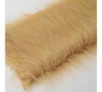 Long Pile 12cm Faux Fur Fabric Fluffy Furry Plush Material for Gnomes Beard Santa Claus Hair Christmas Decoration Dwarf Cosplay Costume DIY Craft 50 Colors(Size:50x50cm,Color:Khaki)