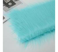 Long Pile 12cm Faux Fur Fabric Fluffy Furry Plush Material for Gnomes Beard Santa Claus Hair Christmas Decoration Dwarf Cosplay Costume DIY Craft 50 Colors(Size:180x50cm,Color:Sky Blue 2)