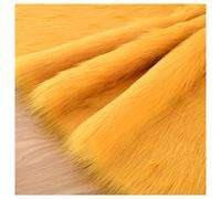 Long Pile Faux Fur Fabric, Fluffy Decorative Fake Fur Material, 5cm Soft Plush Faux Imitation Fur Material For Fancy Dressed, Costume, Cosplay, Gnome Beards, Art Crafts, Fursuit, 50x50cm(Color:Dark ye