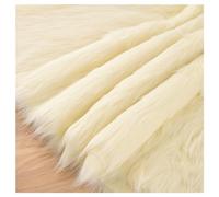 Long Pile Faux Fur Fabric, Fluffy Decorative Fake Fur Material, 5cm Soft Plush Faux Imitation Fur Material for Fancy Dressed, Costume, Cosplay, Gnome Beards, Art Crafts, Fursuit, 50x50cm(Color:Cream)