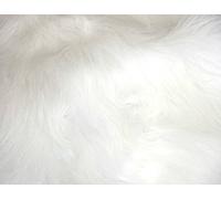 Long Pile Fun Faux Fur Fabric Material Bright White, 150cmx50cm