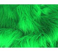 Long Pile Fun Faux Fur Fabric Material Emerald Green, Sample - 10cmx10cm