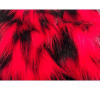 LONG Pile Fun Faux Fur Fabric Material RED & BLACK MIX,1Mtr - 150cm x 100cm