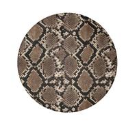 Long Pile Round living room rug Brown Black Python Snake Skin Scale