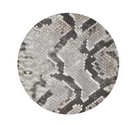 Long Pile Round room rug Silver Grey Python Snake Skin Scale Pattern