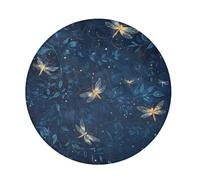 Long Pile Round washable rugs A Few Lovely Fireflies Flew in The Dark