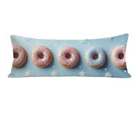 Long Pillow Case Blue Bolster Pillow Cases 120x40 cm, Pink Body Pillowcase with Invisible Zipper, Soft Velvet Double-Sided Print Cushion Cover for Bedroom Couch Sofa Bed Home Decor All Seasons E0-230