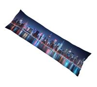 Long Pillow case City Bolster Pillow Cases Breathable Linen Body Pillowcase 145cm x 40cm, Invisible Zipper Closure Pillowcase for Adults Side Sleeper Pregnancy Architecture, Gift for Women bz-62