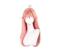 Long Pink Gradient Hair Straight Hair with Bang Anime Fiber Wig Party Wigs WBASOZMO