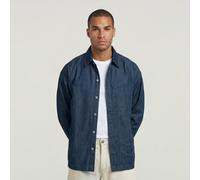Long Pocket Boxy Fit Shirt - Dark blue - Men S