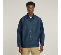 Long Pocket Boxy Fit Shirt - Dark blue - Men XL