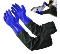 Long Pond Gloves, Arm Length Rubber Gloves,PVC Reusable Heavy Duty Long Waterproof Drain Cleaning Gloves for Aquarium Fishery Machinery Industry