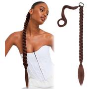 Long Ponytail Extension, 60cm Long Braided Ponytail with Tie Ponytail Long Hair, Synthetic Ponytail Extension-A
