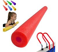 Long Pool Noodle Foam, 120cm Hollow Foam Pool Swimming Noodles, Floating Foams Tube Aid Woggle Logs Pools Noodles with Hole, Colorful Water Exercise Pools Swimming Aid Noodle for Kids & Adults (Red)