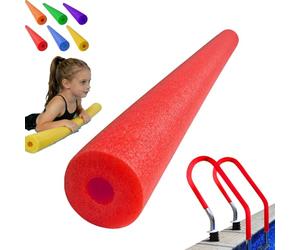 Long Pool Noodle Foam, 120cm Hollow Foam Pool Swimming Noodles, Floating Foams Tube Aid Woggle Logs Pools Noodles with Hole, Colorful Water Exercise Pools Swimming Aid Noodle for Kids & Adults (Red)