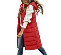 Long Puffer Vest For Women Full Zip Qulited Gilet Hooded Padded Coats | Ladies Longline Sleeveless Warm Quilted Vest Jackets Puffy Waistcoat Fall Winter Bodywarmer Casual Outerwear With Pockets