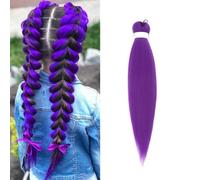Long Purple Braiding Hair Pre Stretched Synthetic Braiding hair Extensions for Braids, Flame-Retardant Braid Pre-Stretched Synthetic Hair for Stage Party Halloween Costume Cosplay (1)