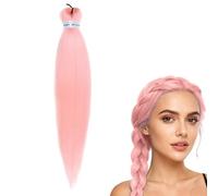 Long Purple Hair Extensions, Hair Extensions for Braiding, Pre Stretched Synthetic Fake Braids Wig, Plait Coloured Synthetic Wig for Women and Girls, Easy to Use (D, 1PC)