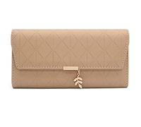 Long Purse for Women PU Leather Large Capacity PU Leather Women's Wallet Wallet for Women with Multiple Card Slots and Coin Zipper Pocket Ladies Purse Clutch Holder Large Capacity Card Holder (Camel)