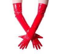 Long PVC Ladies Gloves - Red Right - Sexy Fetish - L (UK 14)