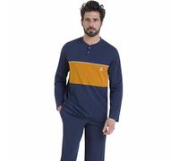 Long Pyjamas in Organic Cotton Navy Blue